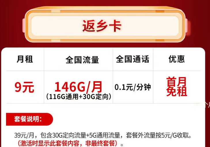 為什么流量卡的套餐會(huì)優(yōu)惠那么多，怎么優(yōu)惠的？電信返鄉(xiāng)卡月租9元110G通用流量。