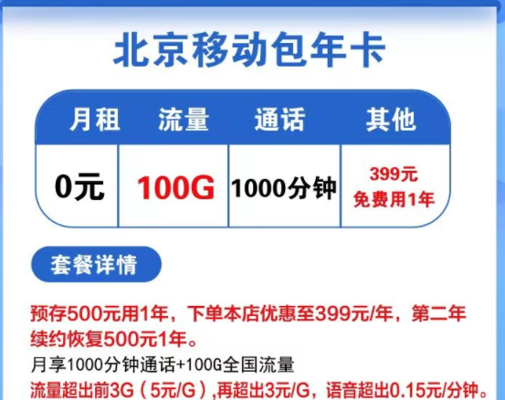 北京專用包年流量卡|399元包年月享100G通用+1000分鐘語(yǔ)音|桃花卡39元80G流量+免費(fèi)通話